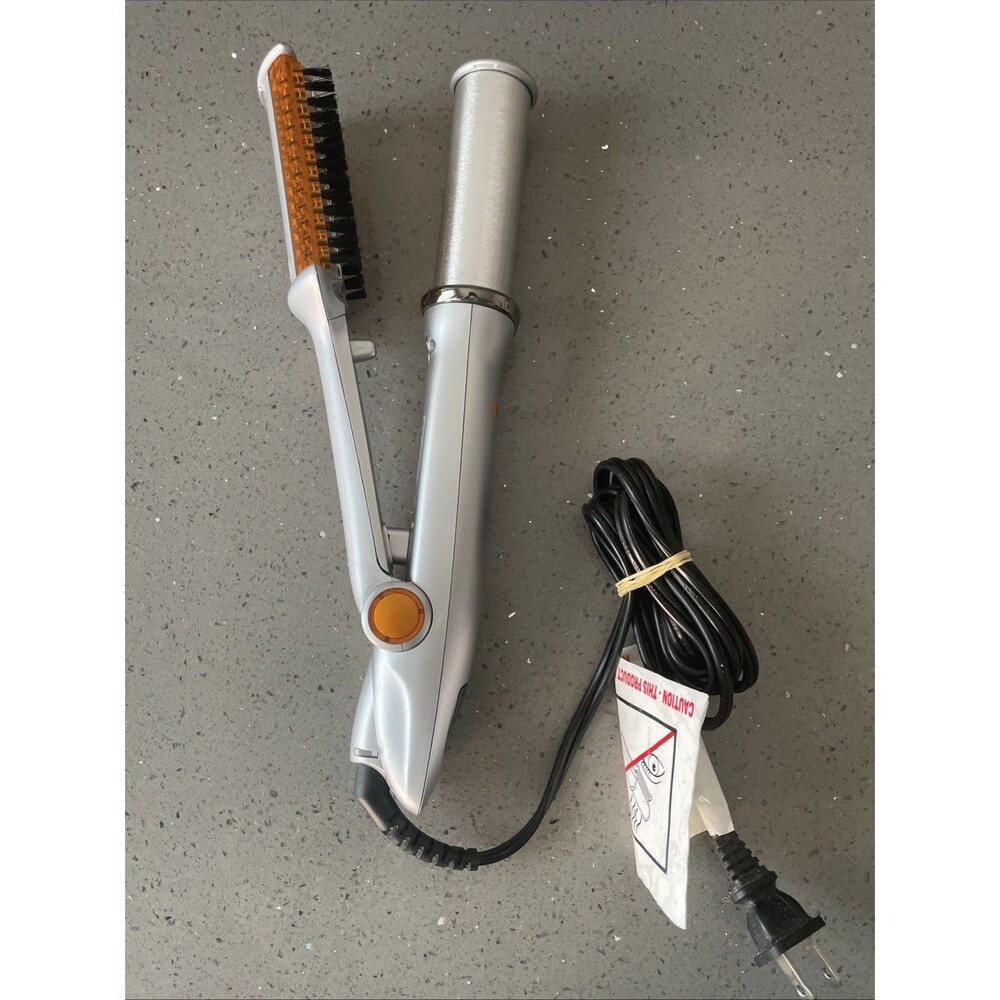 InStyler Original Rotating Hot Iron Brush 1.25" Barrel Silver Orange IS1001